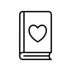 book with heart line style icon vector design