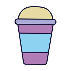 disposable cup beverage food cartoon icon style design