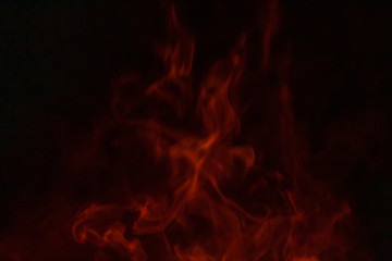 Fototapeta premium Texture of fire. Orange bright flame. Photo of a burning bonfire in a fire.