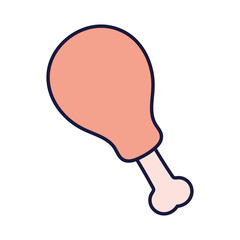 roasted chicken leg food cartoon icon style design