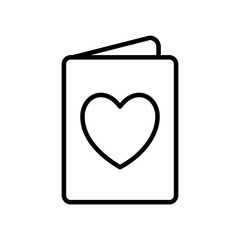 Love card with heart line style icon vector design