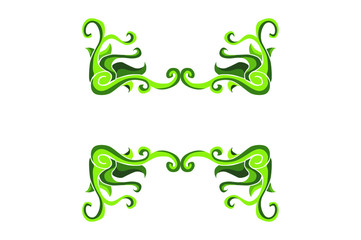 Green flora ornament border decoration