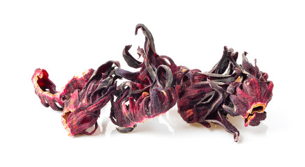 dry roselle hibiscus isolated on white background © supamas