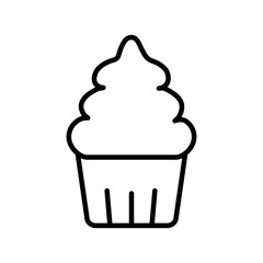 Isolated cupcake dessert line style icon vector design
