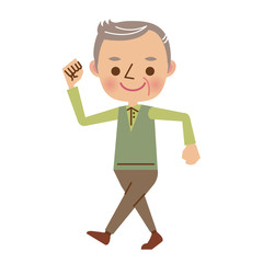 元気に歩くおじいちゃん