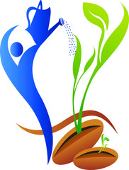growth leaf plant logo