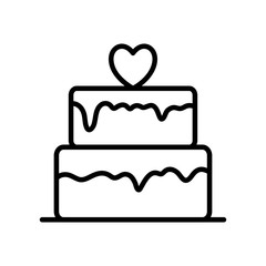 Isolated sweet cake line style icon vector design