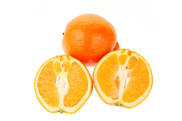 The oranges on a white background