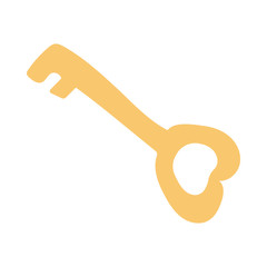 golden key on white background