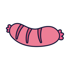 sausage fast food cartoon icon style design
