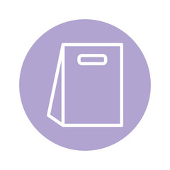 Isolated shopping bag line and block style icon vector design