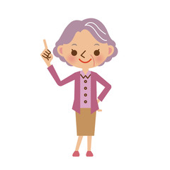 指差しをするおばあちゃん