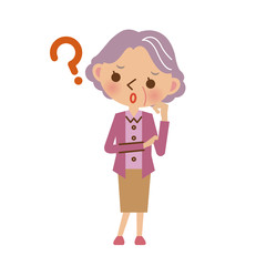 困った表情のおばあちゃん