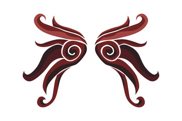Brown flora ornament wing decoration
