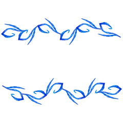 Watercolor spruce, pine, fir branches. Use for decoration, postcards, frame, advertisements, ads, and more. blue color