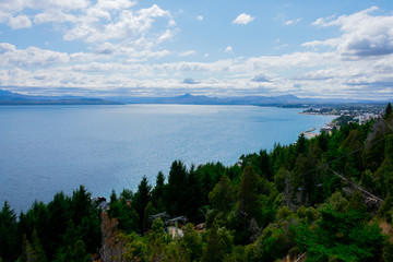 Fototapeta na wymiar View of Nahuel Huapi Lake from Cerro Viejo. Bariloche, Argentina