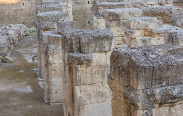 Ruins of Ancient Roman Amphitheater in Lecce, Italy