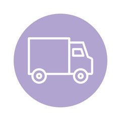 Isolated delivery truck line and block style icon vector design