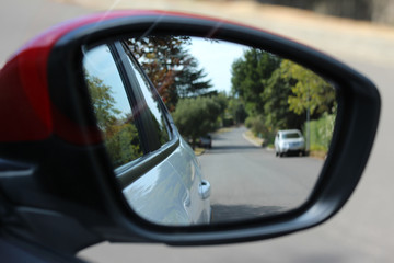 Fototapeta na wymiar Vehicle rear view mirror