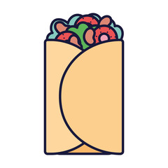 mexican taco fast food cartoon icon style design