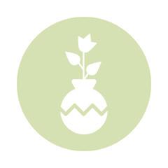 houseplant with potted, block and flat style icon