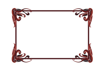 Brown flora ornament border frame decoration