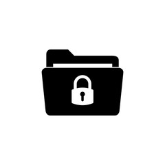 Simple illustration of security concept with folder and locked pad lock