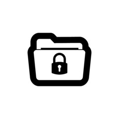 Simple illustration of security concept with folder and locked pad lock