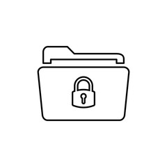 Simple illustration of security concept with folder and locked pad lock