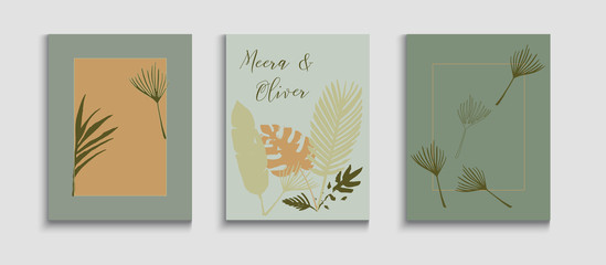Abstract Asian Vector Flyers Set. Hand Drawn Hipster Background. 