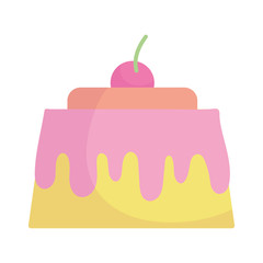 sweet jelly with fruit food cartoon icon style design