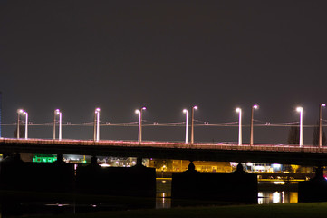 Piece of the John Frost bridge at night