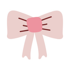 cute ribbon bow on white background