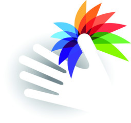 hand flower logo