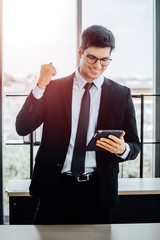 Business people working in a small office