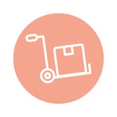 Isolated delivery box over cart line and block style icon vector design