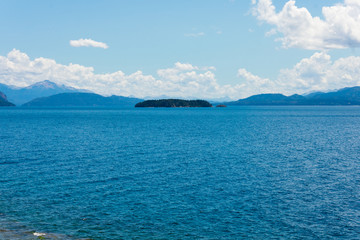 Obraz na płótnie Canvas View of Nahuel Huapi Lake and Huemul Island. Bariloche, Argentina