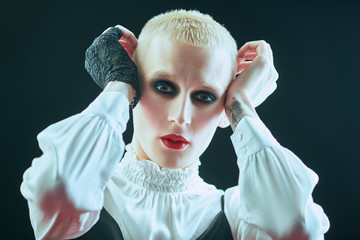 man with smokey eyes