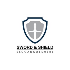 Sword and Shield Logo Template Design Vector, Emblem, Design concept, Creative Symbol, Icon