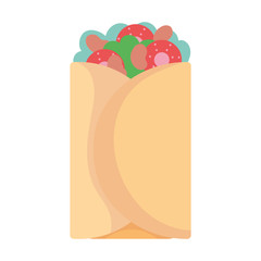 mexican taco fast food cartoon icon style design