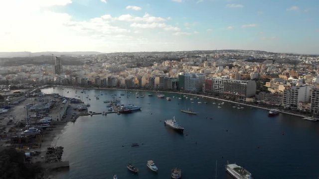 Harbor in Malta from above 