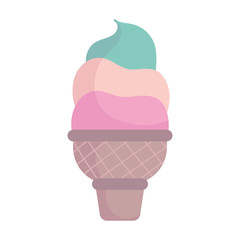 ice cream cone food cartoon icon style design
