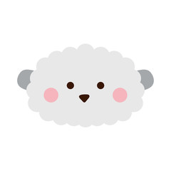 Cute sheep cartoon flat style icon vector design