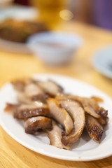 Charcoal boiled pork neck grill pork