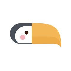 Cute toucan cartoon flat style icon vector design © Grgroup