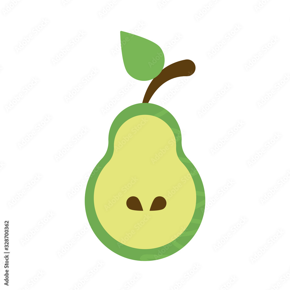 Canvas Prints fresh and delicious pear on white background