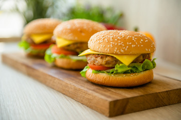 fast food hamburgers