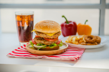 fast food hamburgers