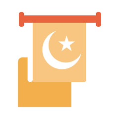 pendant with moon star emblem ramadan arabic islamic celebration tone color icon