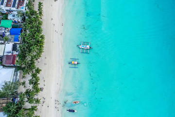 Obraz na płótnie Canvas Aerial view of Boracay beach in Philippines